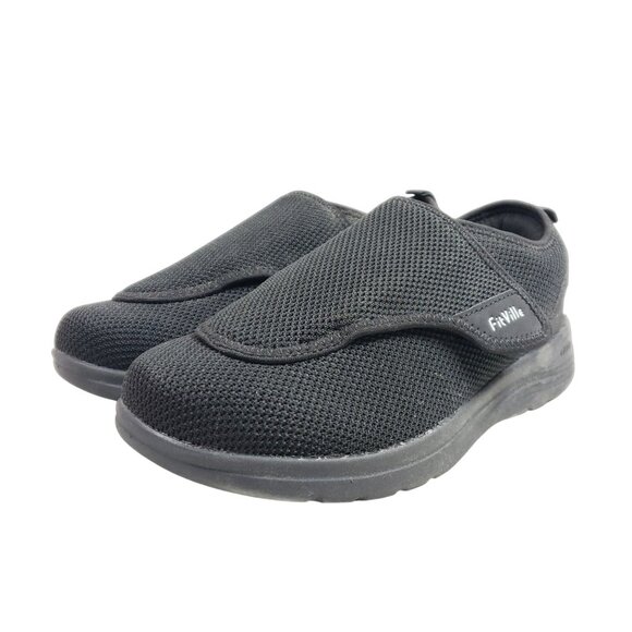 Fitville Shoes - FitVille Womens Size 9.5 Wide Black Diabetic Comfort Slip-On Shoes